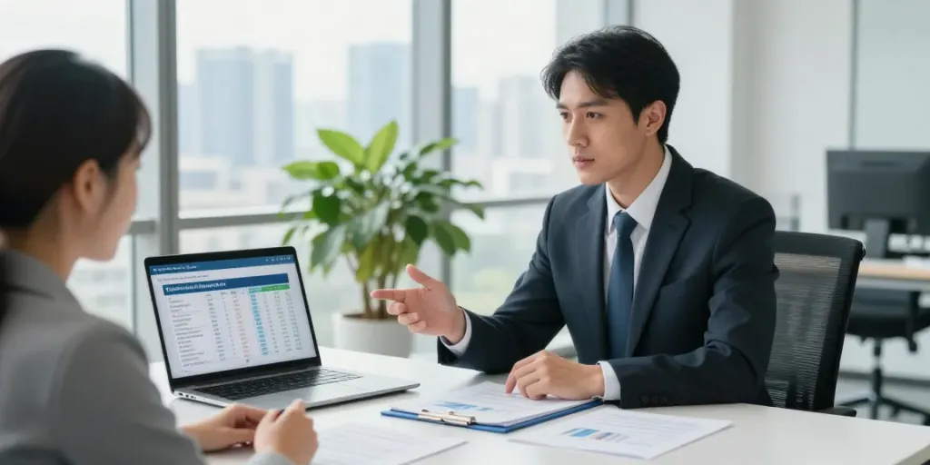 paydayloans-on.ca financial consultation with advisor helping client in modern office.