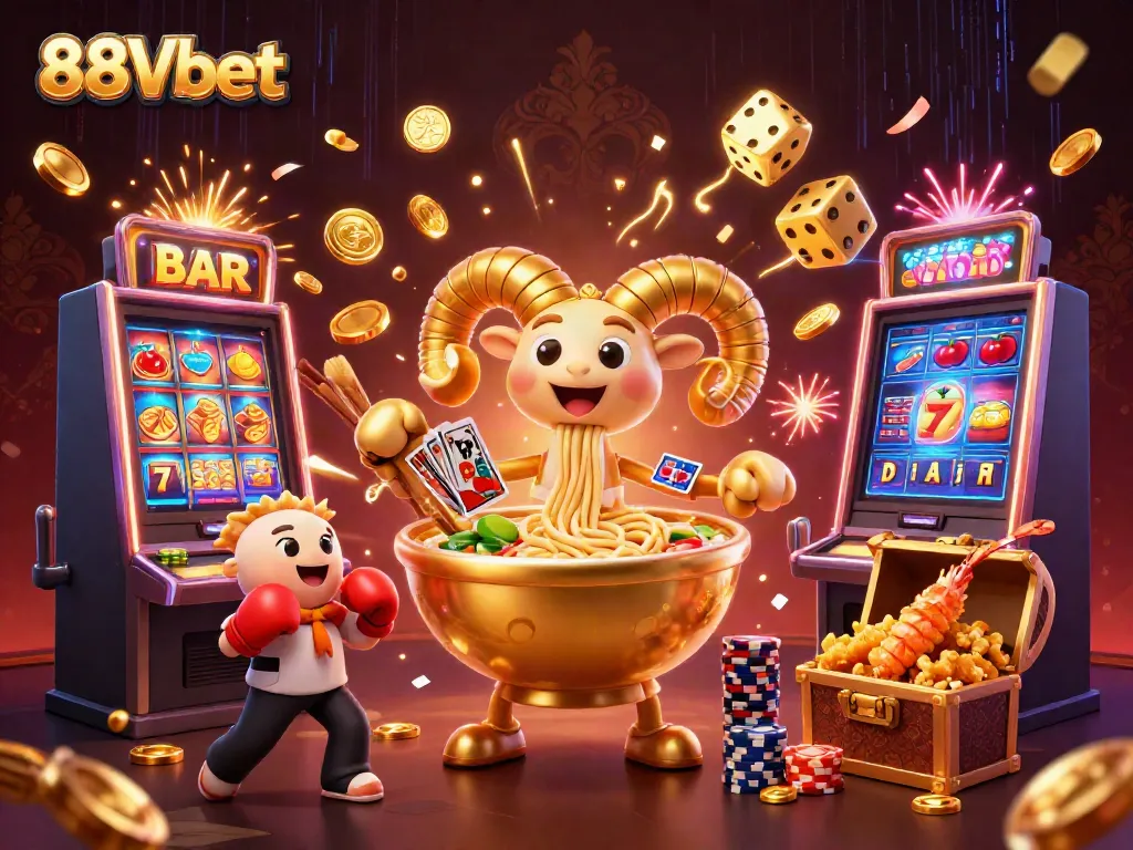 Engage with 88Vbet's exciting casino scene featuring vibrant characters and dynamic elements.